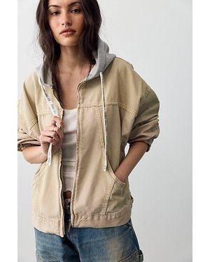 Free People We The Free Iggy Hooded Denim Jacket - Natural