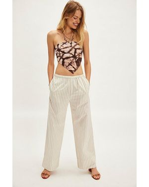 Free People Unwind Stripe Pants - Natural
