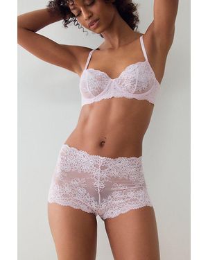 Skarlett Blue Captivate Lace Boyshort Undies - Brown