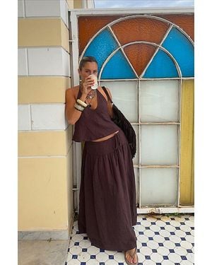 free-est Sandshell Linen Skirt Set By - Red