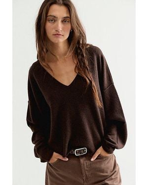 Free People See Me V-Neck Pullover - Black