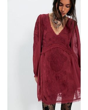 Free People To The Clouds Mini Dress - Red