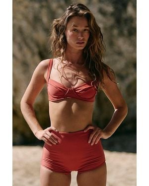Aila Blue Vacation Bikini Top - Brown