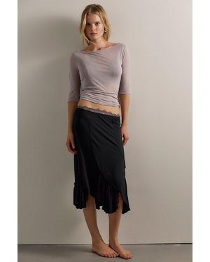 Motel Sumiatun Midi Slip Skirt - Black