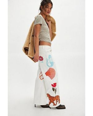 Denim and Bone Desert Sun Wide Leg Jeans - White