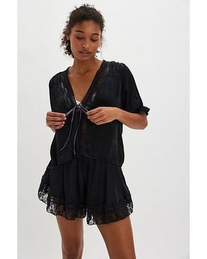 Free People Morning Breeze Bed Jacket - Black