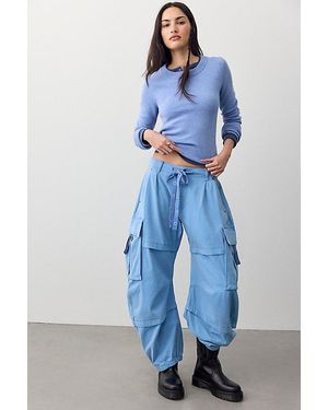 Free People Reef Curved Twill Cargo Pants - Blue