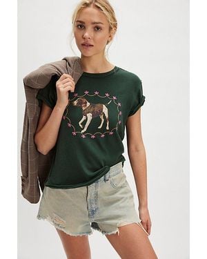Free People Fur Friend Tee - Green
