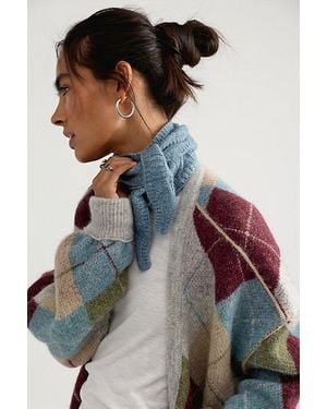 Free People Cosy Cable Triangle Scarf - Blue