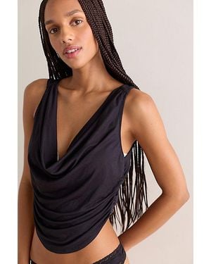 Free People We'Re Going Out Cowl-Neck Cami - Black