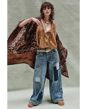 Free People Rown Printed Duster Top - Blue