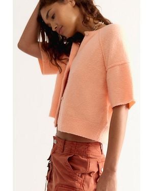 Free People See Me Softspun Cardigan - Orange