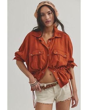 Free People We The Free Sunout Linen Top - Orange