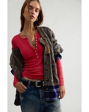 Intimately By Free People Easy Like That Henley By - Red