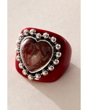 Free People Studded Heart Ring - Pink