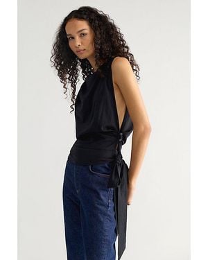 Free People Margo Boat Neck Top - Blue