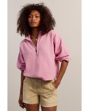 Free People Celeste Quarter Zip - Pink
