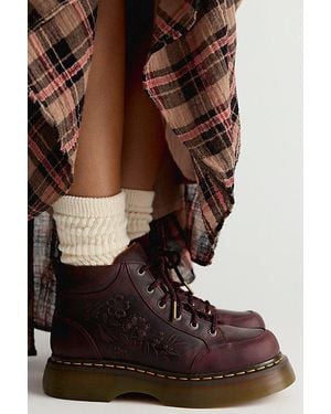 Dr. Martens For Free People Buzz Floral Emboss Leather Boots Shoe - Brown