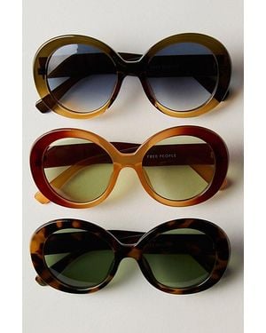 Free People Sunspell Round Sunglasses - Black