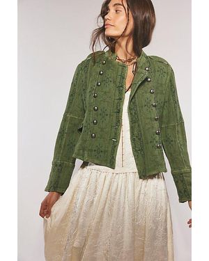 Free People Lotty Jacquard Jacket - Green