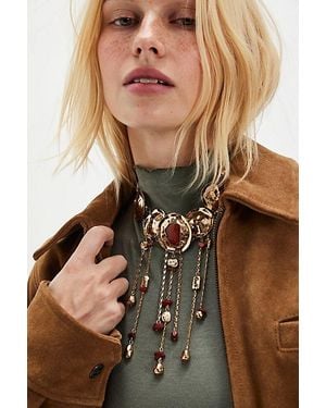 Free People Speak Up Statement Layer Necklace - Brown
