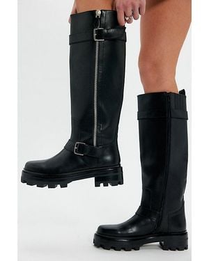 Jeffrey Campbell Just A Crush Moto Boots By - Black