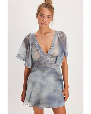 Free People Chance On Me Mini Dress - Blue