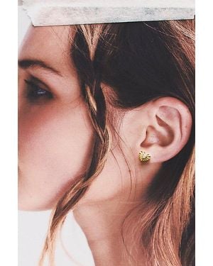 Local Eclectic Heart Flatback Earrings - Metallic