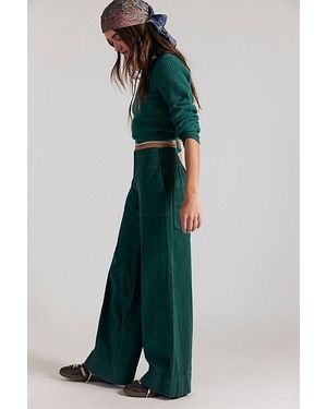 Free People Breezy Denim Pull-On Jeans - Green