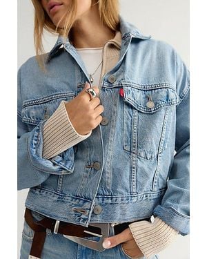 Levi's Loose Cropped Trucker Jacket - Blue
