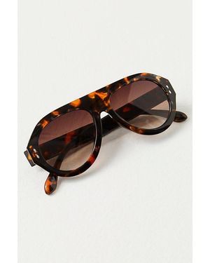 Free People Cruise Aviators At In Tort - Brown