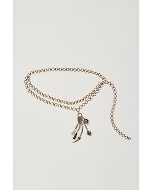 Free People Wild Card Charm Chain Belt - Natural
