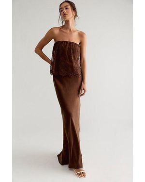 Third Form Visions Strapless Maxi Dress - Brown