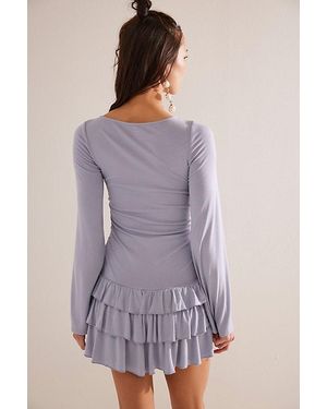light blue puffy dress long Light Blue Sexy Prom Dress，Wedding Guest Dress，Long Sleeve Off Shoulde –  FlosLuna