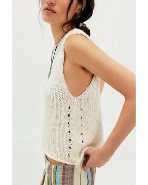 Free People Opal Knit Tank Top - White