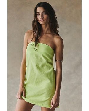free-est Essentially The Best Cotton-Linen Mini Dress By - Green