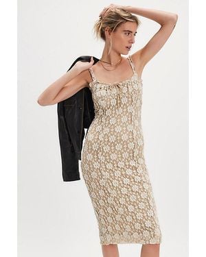 Free People Lucinda Lace Midi Dress - Natural