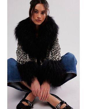 Charlotte Simone Cropped Penny Printed Jacket At Free People In Dotty/black, Size: Small