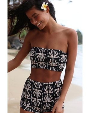 Aila Blue Maria Tube Bikini Top - Black