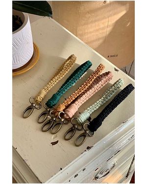 Macramé by Monday Wristlet Keychain - Green