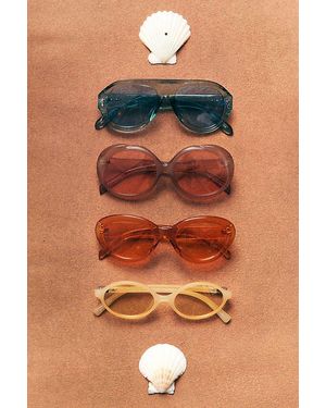 Free People Iris Round Sunglasses - Red