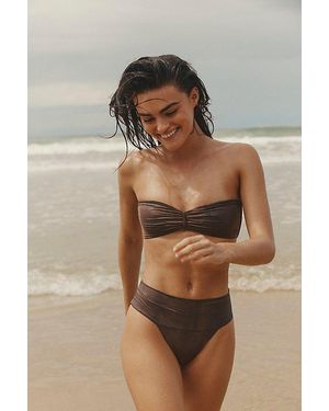 Toast Signature Cinch Bandeau Bikini Top - Brown