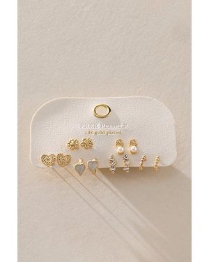 Free People Dreamer -Plated Stud Earring Set - Natural