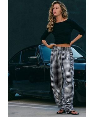Free People Preppy Poplin Gingham Trousers - Multicolour