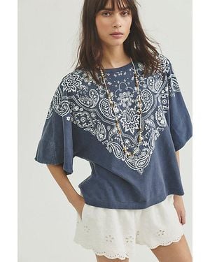 Free People Heirloom Printed Tee - Blue