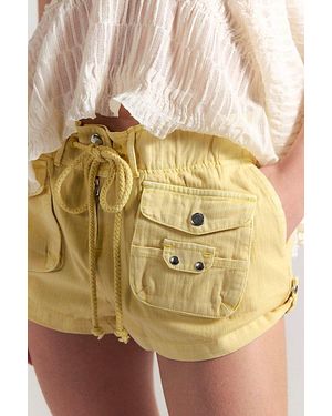 Free People Waimea Slouchy Solid Shorts - Yellow