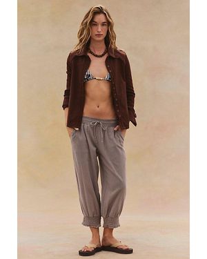 free-est Taye Smocked Cotton Capris By - Natural
