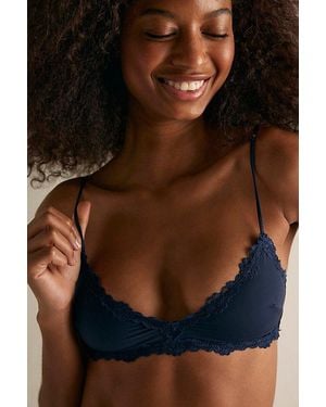 Intimately By Free People Charlie Lace Microfiber V-Neck Bralette By - Black