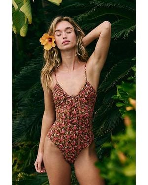Rhythm Sierra Floral Tie Front One-Piece Swimsuit - Green
