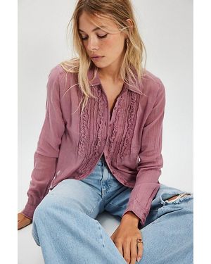 Free People Drew Tuxedo Shirt - Red